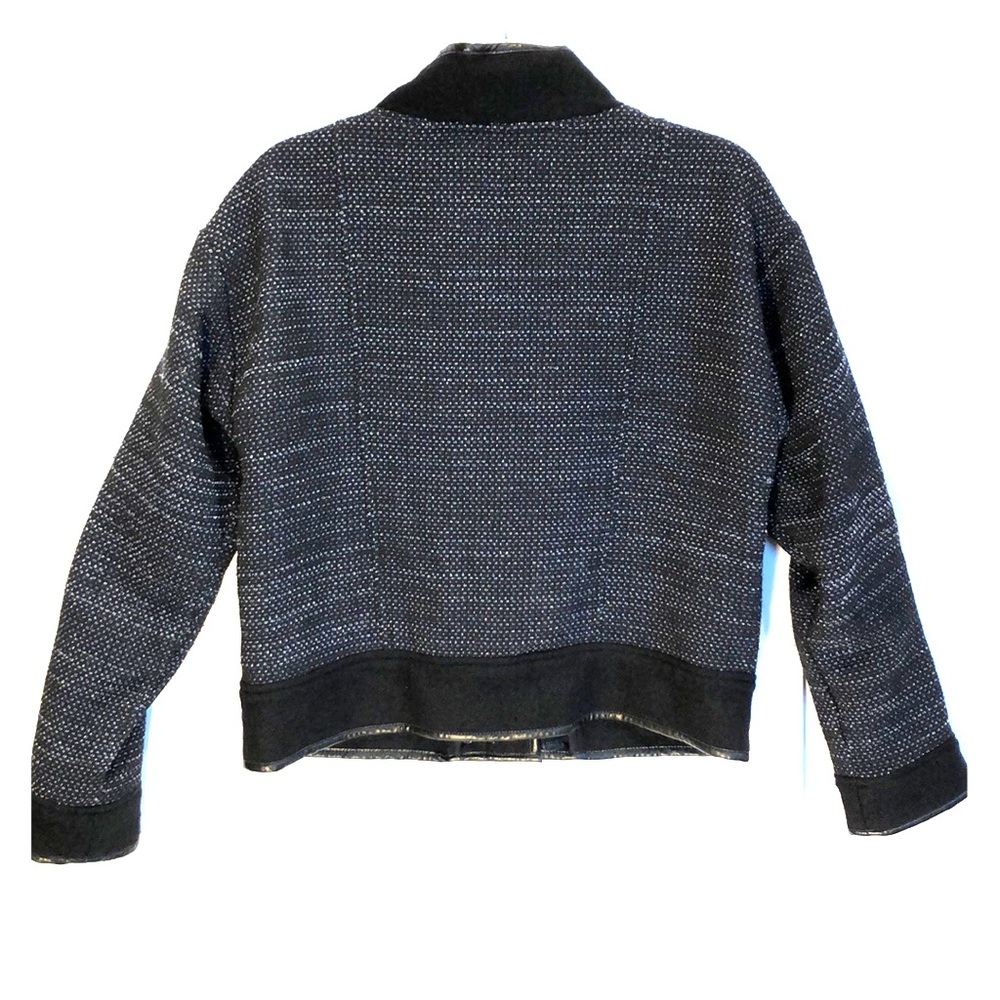 Madewell bomber jacket black blue tweed wool Med - Picture 5 of 8